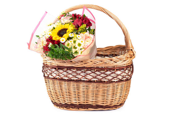 Einkaufskorb aus Weide Flores III.